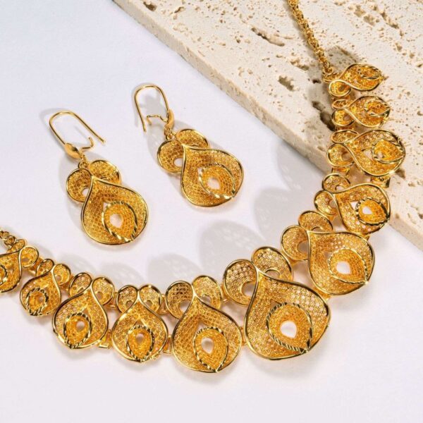 Dubai Yellow-Gold plated Statement Jewelry set